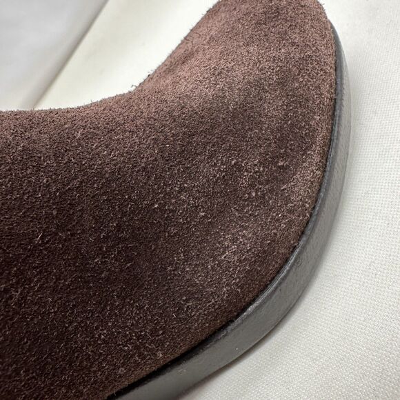 Crocs Leigh Wedge Chelsea Boots Brown Suede Leather Ankle Booties Women 7 US - Picture 13 of 16